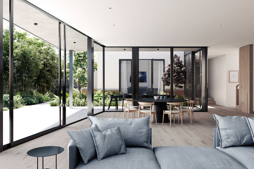 3D render living dining